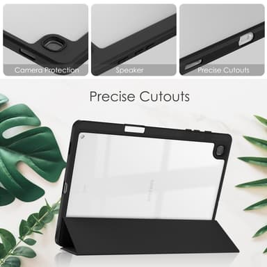 SKALO Samsung Tab S6 Lite Trifold Etui med gennemsigtig bagside - Sort