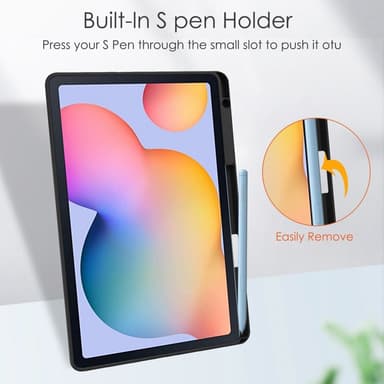 SKALO Samsung Tab S6 Lite Trifold Etui med gennemsigtig bagside - Sort