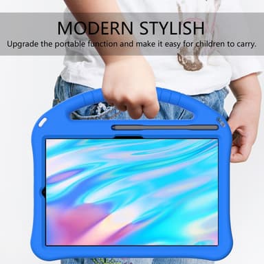 SKALO Samsung Tab S6 Lite Børneskal med håndtag og stativ - Blå