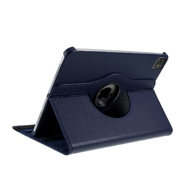 SKALO iPad Pro 12.9 (Gen 4/5/6) 360 Litchi Flip Cover - Mørkeblå