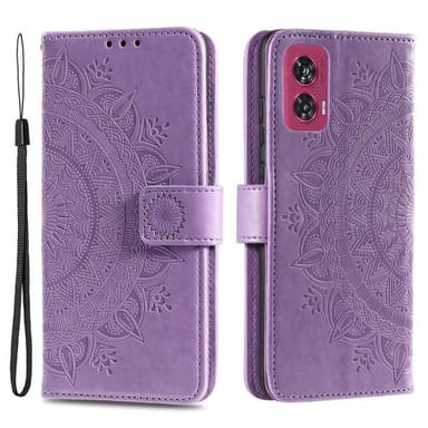 SKALO Motorola Edge 50 Fusion Mandala Flip Cover - Lilla