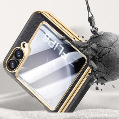 Samsung Z Flip6 SKALO Gold Edge Cover Sort