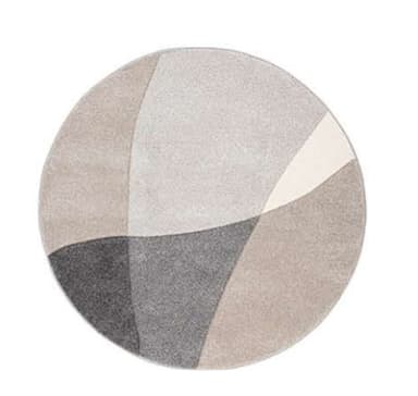 Tæppe DIXIE CARVED-1, D90cm, grå/beige