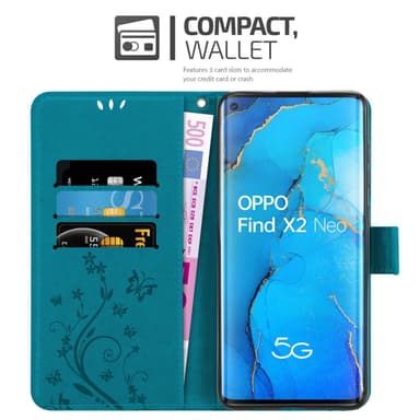 Oppo FIND X2 NEO Pungetui Cover Case (Blå)