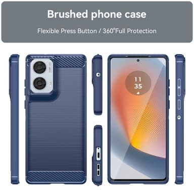 SKALO Motorola Edge 50 Fusion Armor Carbon Stødsikker TPU-cover - Blå