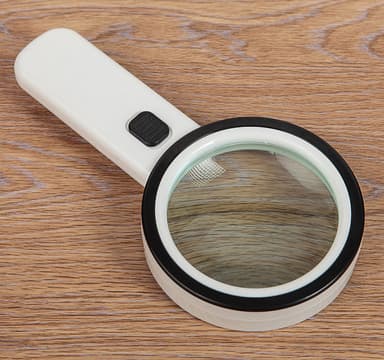 10X Dobbeltlags forstørrelsesglas med 12 LED, UV-lys til seddellæsning