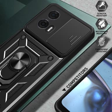 SKALO Motorola Edge 50 Fusion Armor Hybrid Metal Ring Camera Slider - Sort