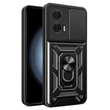 SKALO Motorola Edge 50 Fusion Armor Hybrid Metal Ring Camera Slider - Sort