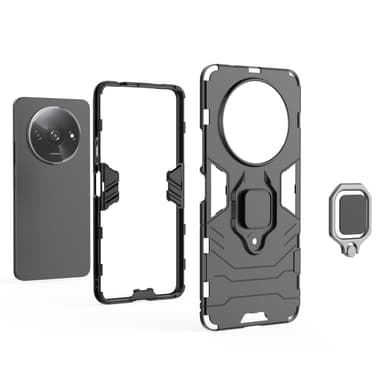 SKALO Xiaomi Redmi A3 Armor Hybrid metal ring cover - Sort