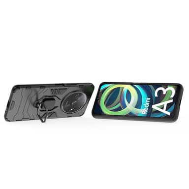 SKALO Xiaomi Redmi A3 Armor Hybrid metal ring cover - Sort
