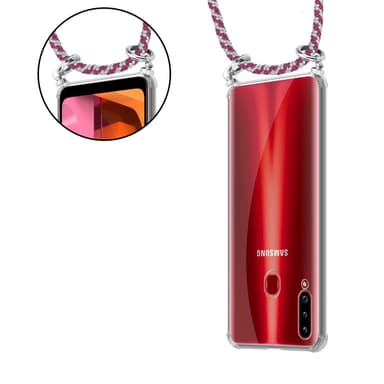 Etui Samsung Galaxy A20s Cover Kæde (Rød)