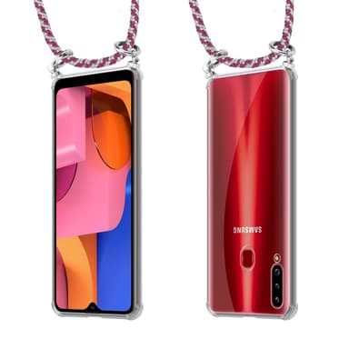 Etui Samsung Galaxy A20s Cover Kæde (Rød)