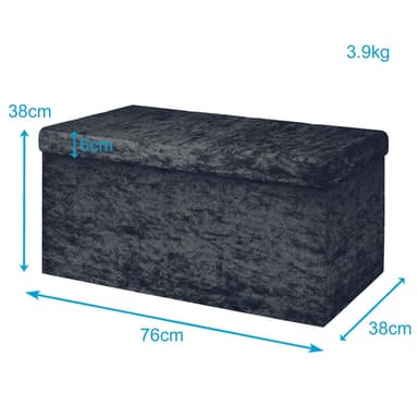Foldbar Skammelbænk 76x38x38cm Taburet (sort)