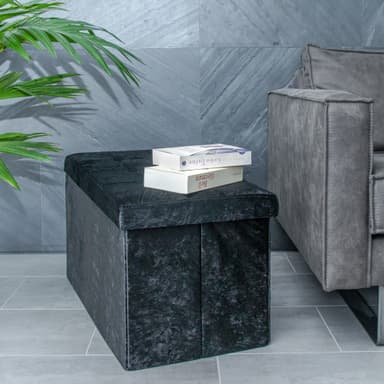 Foldbar Skammelbænk 76x38x38cm Taburet (sort)