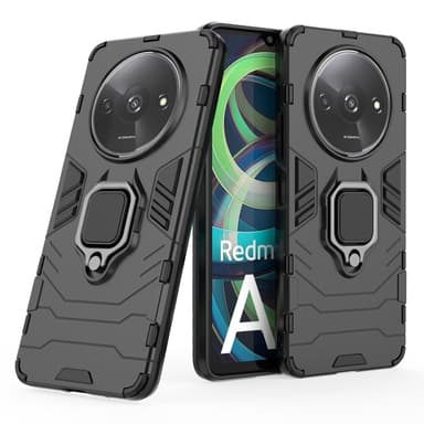 SKALO Xiaomi Redmi A3 Armor Hybrid metal ring cover - Sort