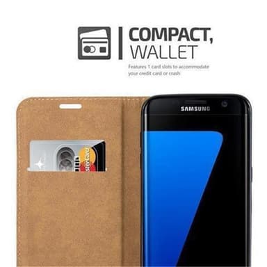 Samsung Galaxy S7 EDGE Pungetui Cover Case (Grå)
