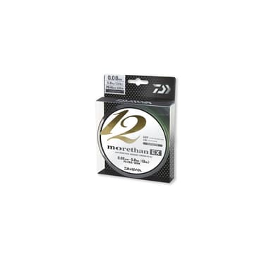 Flettet line Daiwa Morethan 12 Braid EX+SI 0,18mm 135m limegrøn