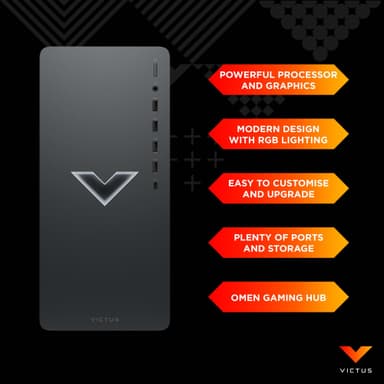 HP Victus 15L i5-12400F/8GB/1TB/3050 stationær gaming computer