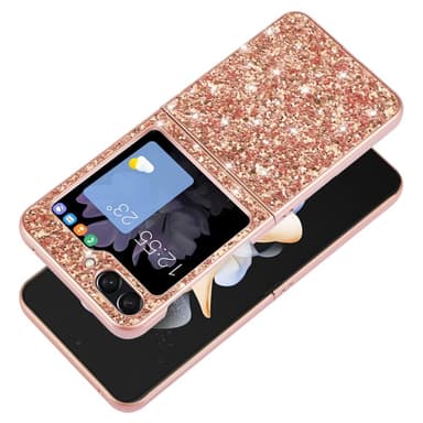 SKALO Samsung Z Flip6 Glitter TPU Cover - Rosa guld