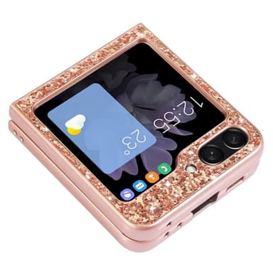 SKALO Samsung Z Flip6 Glitter TPU Cover - Rosa guld