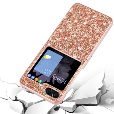SKALO Samsung Z Flip6 Glitter TPU Cover - Rosa guld
