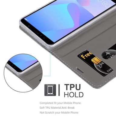 Huawei Y6 PRIME Pungetui Cover Case (Grå)