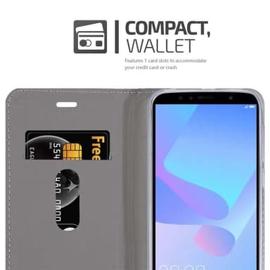 Huawei Y6 PRIME Pungetui Cover Case (Grå)