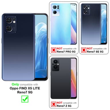 Oppo FIND X5 LITE / Reno7 5G Pungetui Cover Case (Blå)