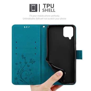 Samsung Galaxy A12 / M12 Pungetui Cover Case (Blå)
