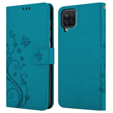 Samsung Galaxy A12 / M12 Pungetui Cover Case (Blå)