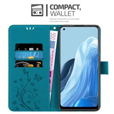 Oppo FIND X5 LITE / Reno7 5G Pungetui Cover Case (Blå)