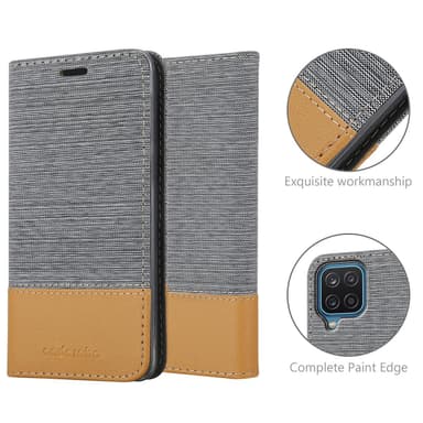 Samsung Galaxy A12 / M12 Pungetui Cover Case (Grå)