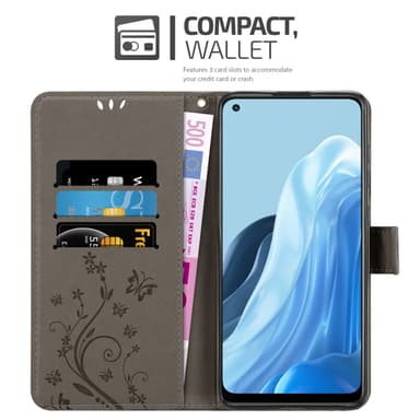 Oppo FIND X5 LITE / Reno7 5G Pungetui Cover Case (Grå)