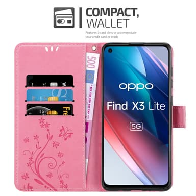 Oppo FIND X3 LITE Pungetui Cover Case (Lyserød)