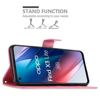 Oppo FIND X3 LITE Pungetui Cover Case (Lyserød)