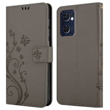 Oppo FIND X5 LITE / Reno7 5G Pungetui Cover Case (Grå)