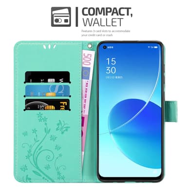 Oppo Reno6 5G Pungetui Cover Case (Turkis)