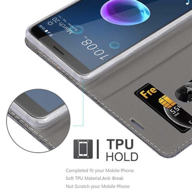 HTC Desire 12 Pungetui Cover Case (Grå)