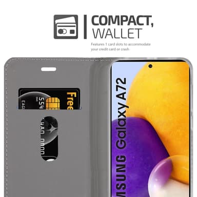 Samsung Galaxy A72 4G / 5G Pungetui Cover Case (Grå)