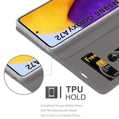 Samsung Galaxy A72 4G / 5G Pungetui Cover Case (Grå)