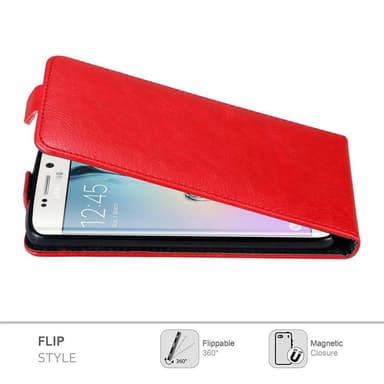 Samsung Galaxy S6 EDGE Pungetui Flip Cover (Rød)