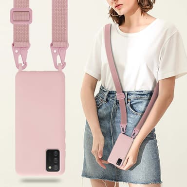 Samsung Galaxy A02s Etui Cover Kæde (Lyserød)