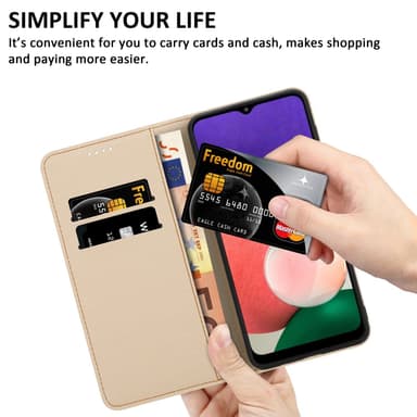 Samsung Galaxy A22 5G Pungetui Cover Case (Blå)