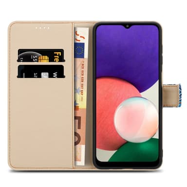 Samsung Galaxy A22 5G Pungetui Cover Case (Blå)