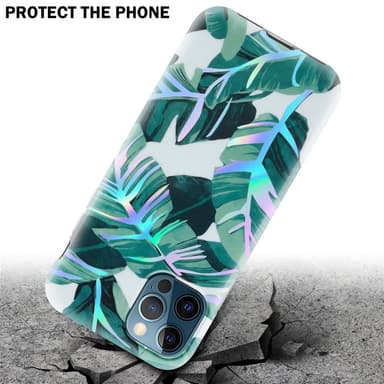 iPhone 12 PRO MAX Etui Cover Blomster (Hvid)
