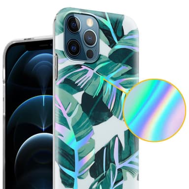 iPhone 12 PRO MAX Etui Cover Blomster (Hvid)