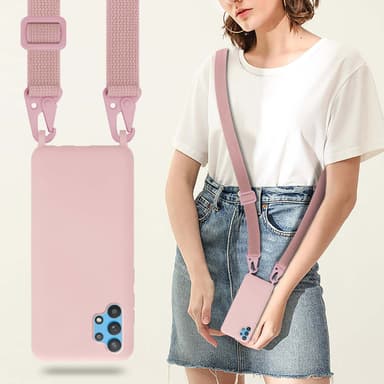 Samsung Galaxy A32 5G Etui Cover Kæde (Lyserød)