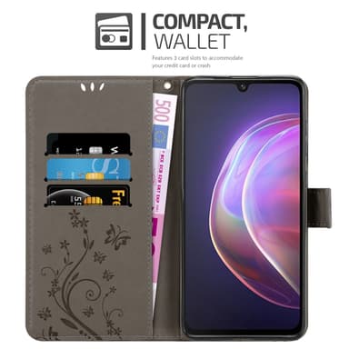 Vivo V21 4G / 5G Pungetui Cover Case (Grå)