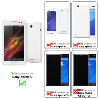 Sony Xperia C Pungetui Flip Cover (Hvid)