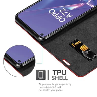 Oppo A72 Cover Etui Case (Rød)